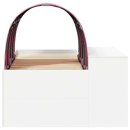 Letto con Tunnel 3 pz Bianco e Rosa Legno multistrato | homemem39