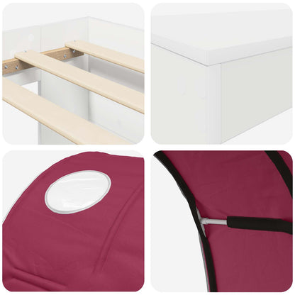 Letto con Tunnel 3 pz Bianco e Rosso Legno multistrato | homemem39
