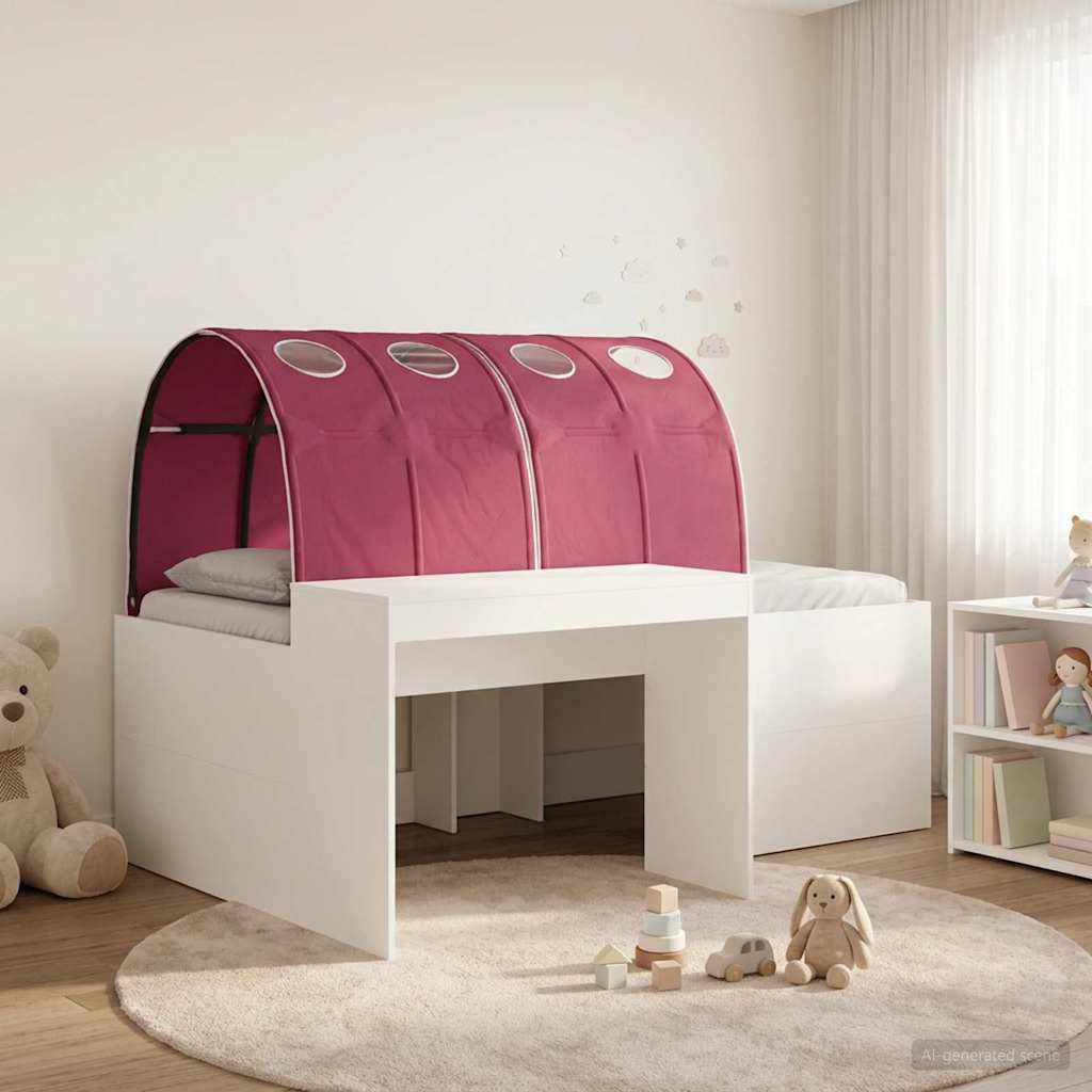 Letto con Tunnel 3 pz Bianco e Rosso Legno multistrato | homemem39
