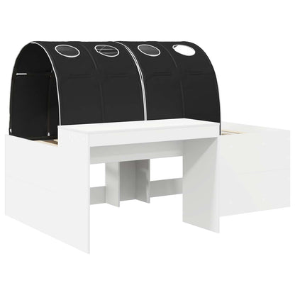 Letto con Tunnel 3 pz Bianco e Nero Legno multistrato | homemem39