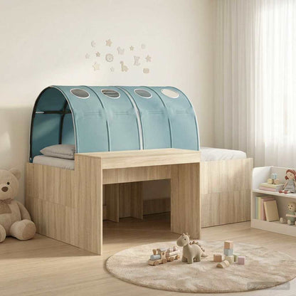 Letto con Tunnel 3 pz Rovere Sonoma e Azzurro Legno multistrato | homemem39
