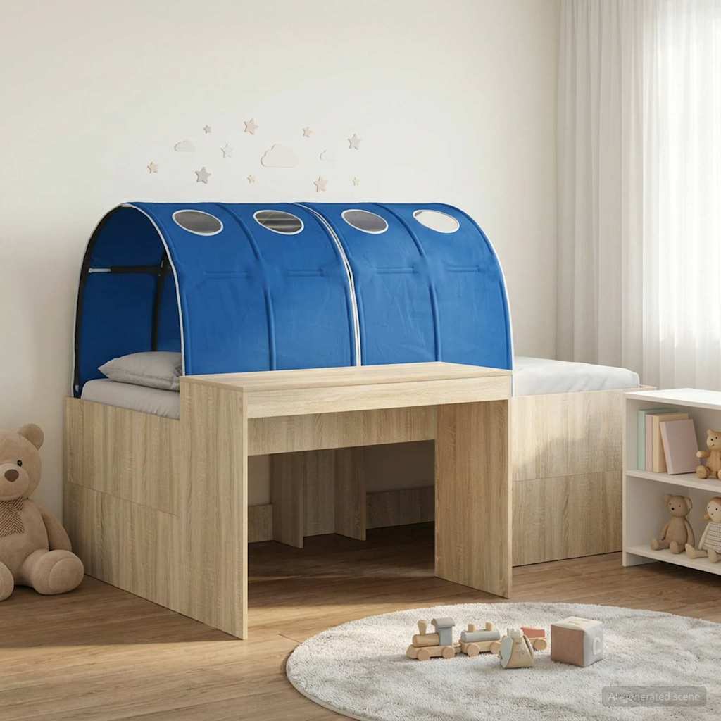 Letto con Tunnel 3 pz Rovere Sonoma e Blu Legno multistrato | homemem39