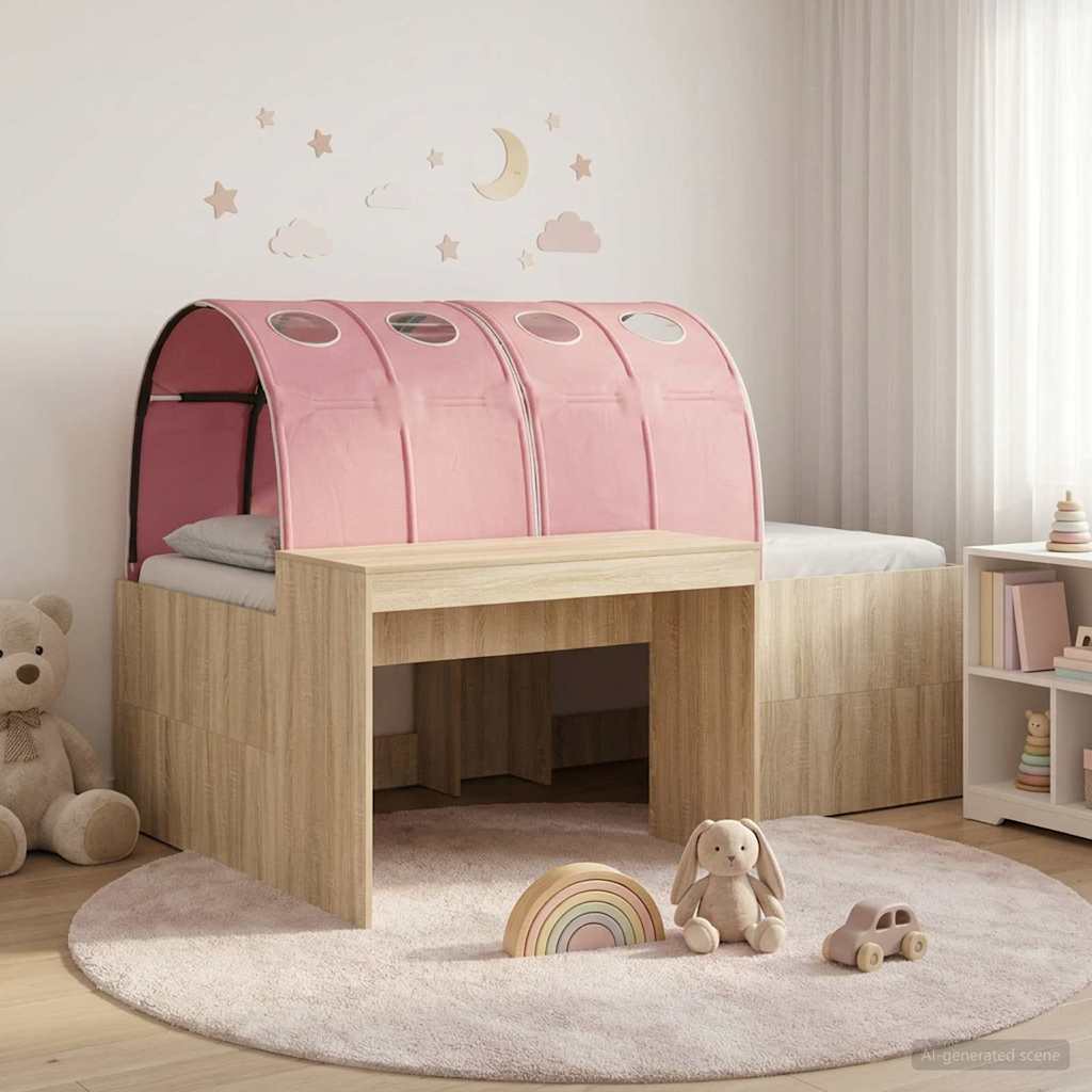 Letto con Tunnel 3 pz Rovere Sonoma e Rosa Legno multistrato | homemem39