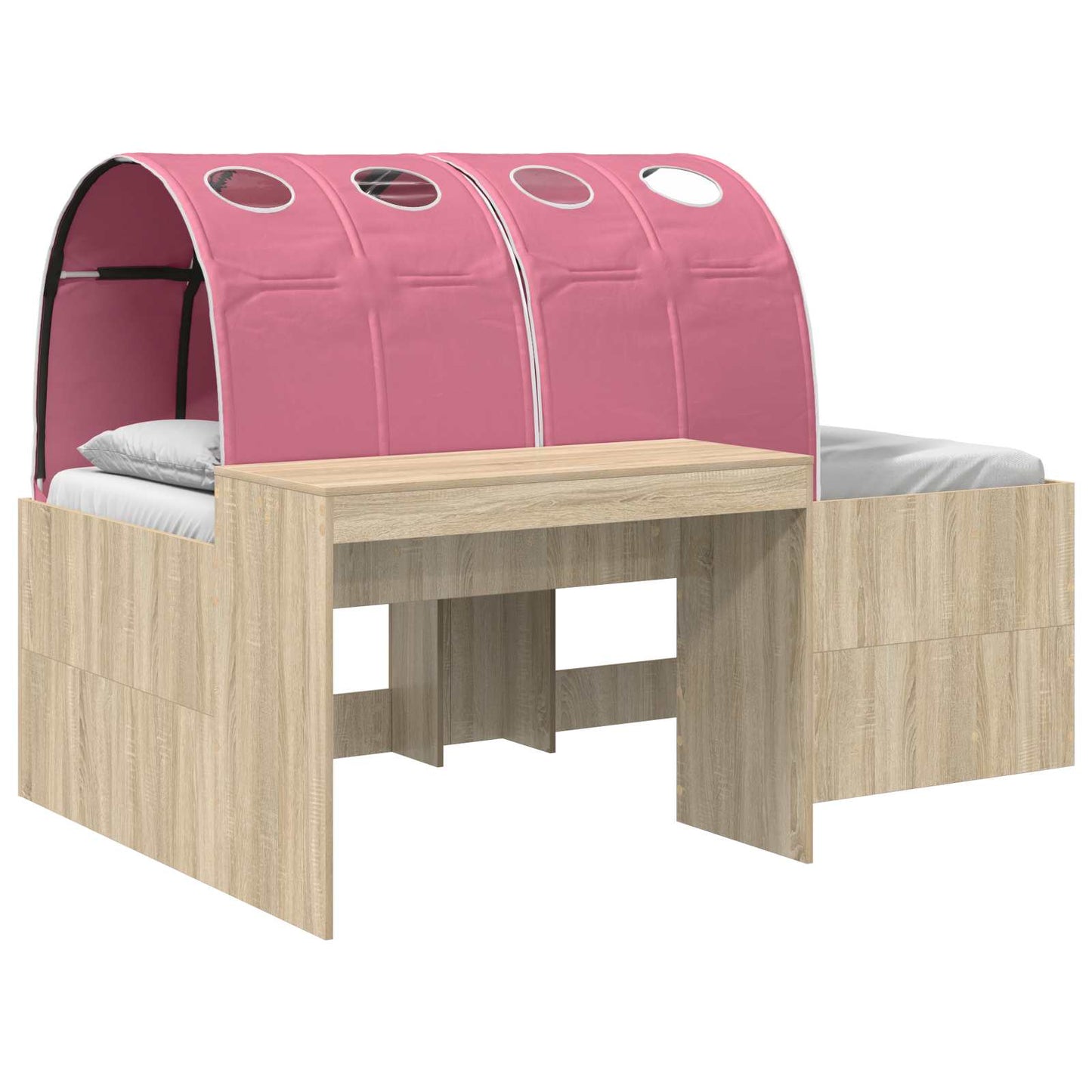 Letto con Tunnel 3 pz Rovere Sonoma e Rosa Legno multistrato | homemem39