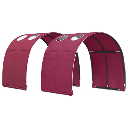 Letto con Tunnel 3 pz Rovere Sonoma e Rosso Legno multistrato | homemem39