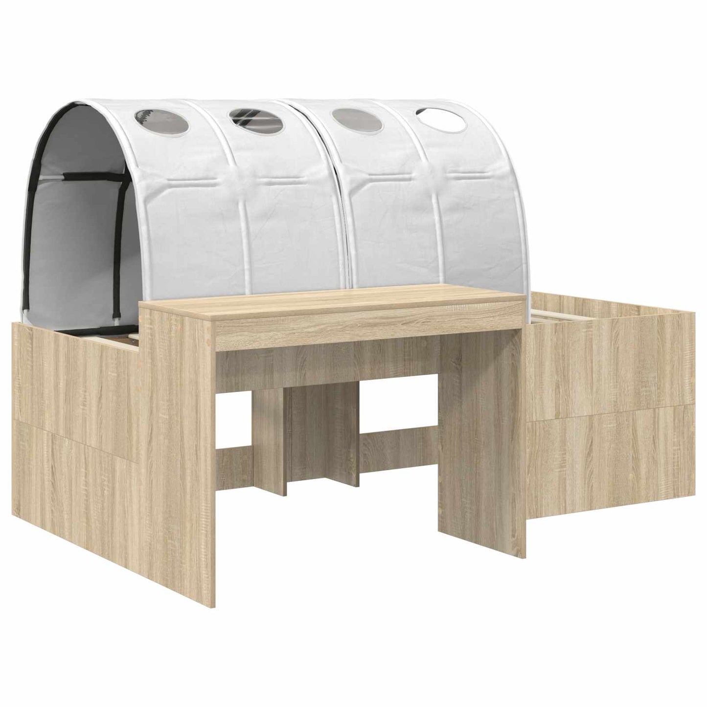 Letto con Tunnel 3 pz Rovere Sonoma e Bianco Legno multistrato | homemem39