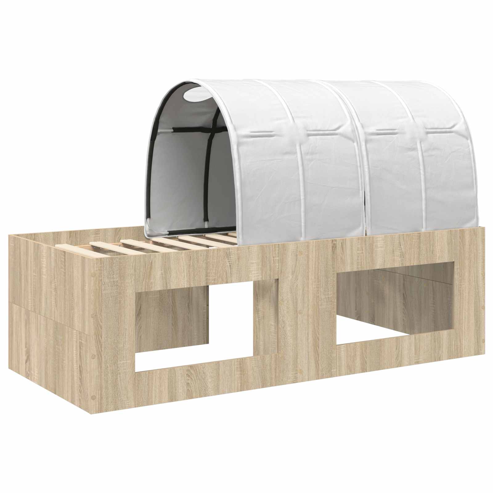 Letto con Tunnel 3 pz Rovere Sonoma e Bianco Legno multistrato | homemem39