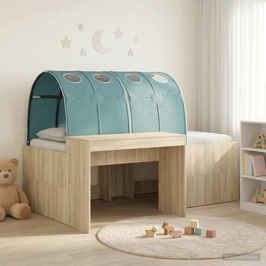 Letto con Tunnel 3 pz Rovere Artigianale e Blu Chiaro | homemem39