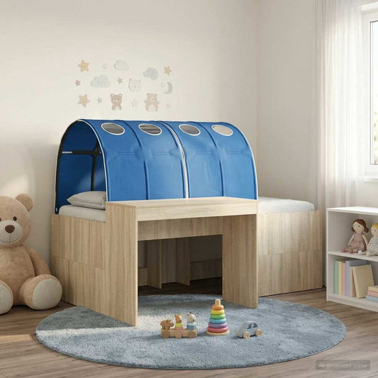 Letto con Tunnel 3 pz Rovere Artigianale e Blu | homemem39