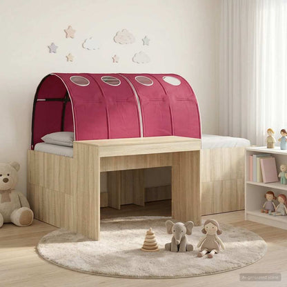 Letto con Tunnel 3 pz Rovere Artigianale e Rosso | homemem39