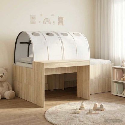 Letto con Tunnel 3 pz Rovere Artigianale e Bianco | homemem39