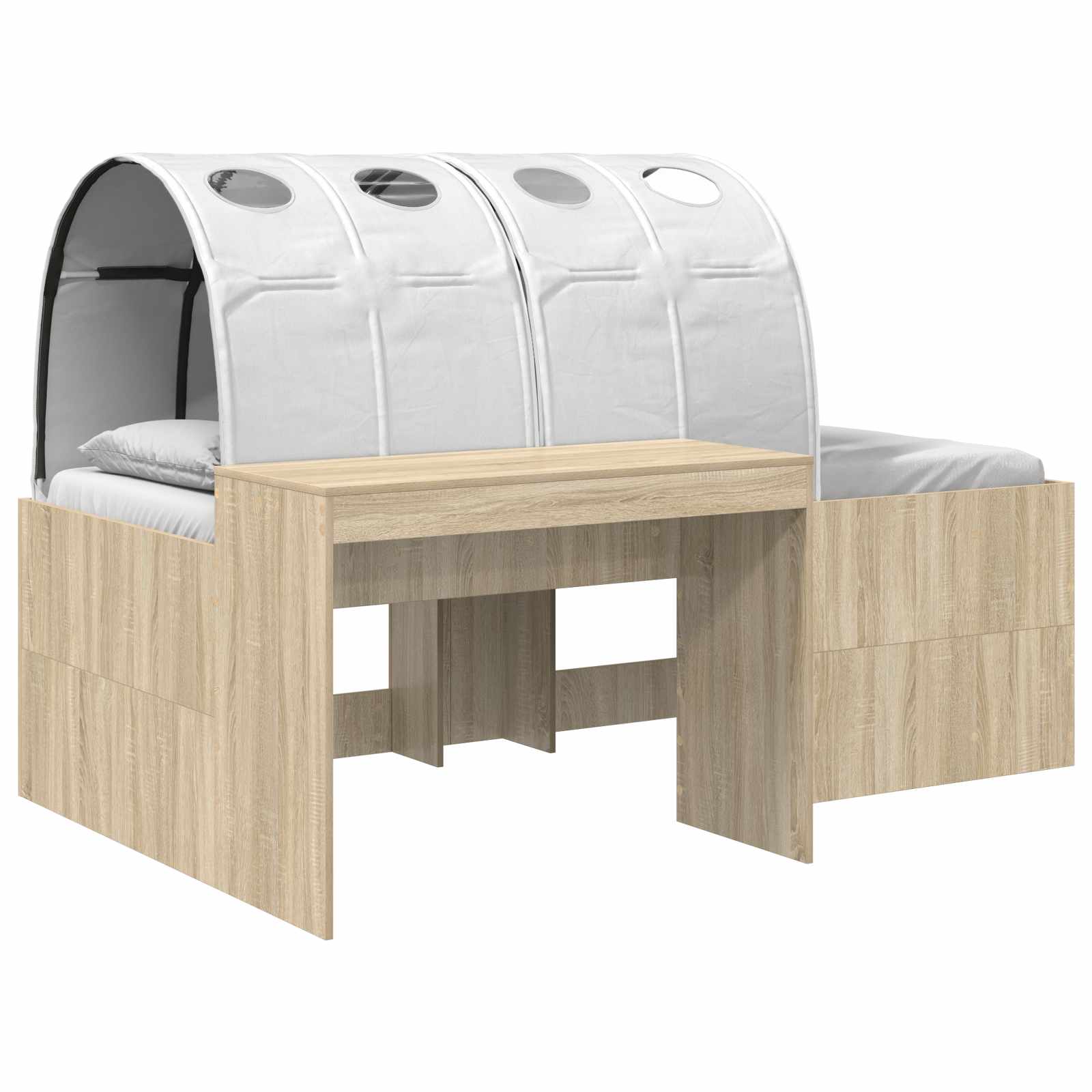 Letto con Tunnel 3 pz Rovere Artigianale e Bianco | homemem39