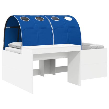 Letto con Tunnel 3 pz Bianco e Blu Legno ingegnerizzato | homemem39