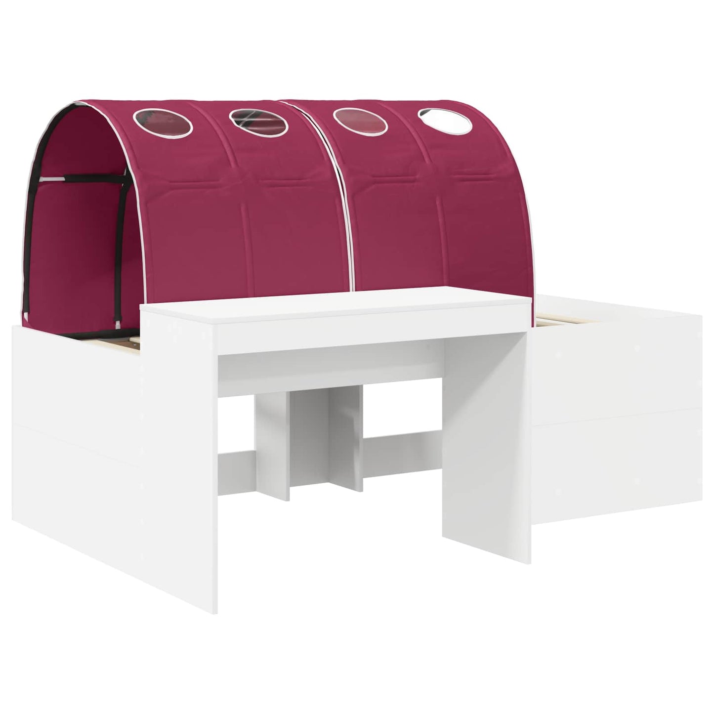 Letto con Tunnel 4 pcs Bianco e Rosso Legno ingegnerizzato | homemem39