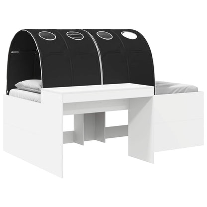 Letto con Tunnel 3 pz Bianco e Nero Legno ingegnerizzato | homemem39