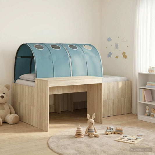 Letto con Tunnel 3 pz Rovere Sonoma e Azzurro