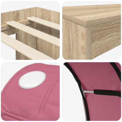 Letto con Tunnel 3 pz Rovere Sonoma e Rosa Legno ingegnerizzato | homemem39