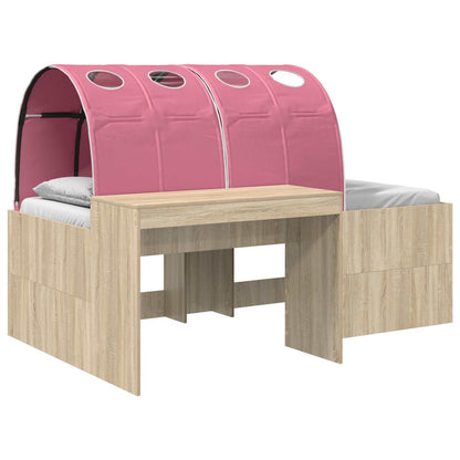 Letto con Tunnel 3 pz Rovere Sonoma e Rosa Legno ingegnerizzato | homemem39