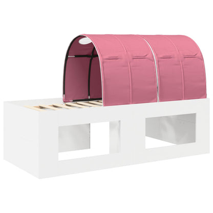 Letto alto per bambini con scrivania 3 pz Bianco e Rosa | homemem39