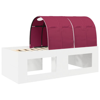 Letto alto per bambini con scrivania 3 pz Bianco e Rosso | homemem39