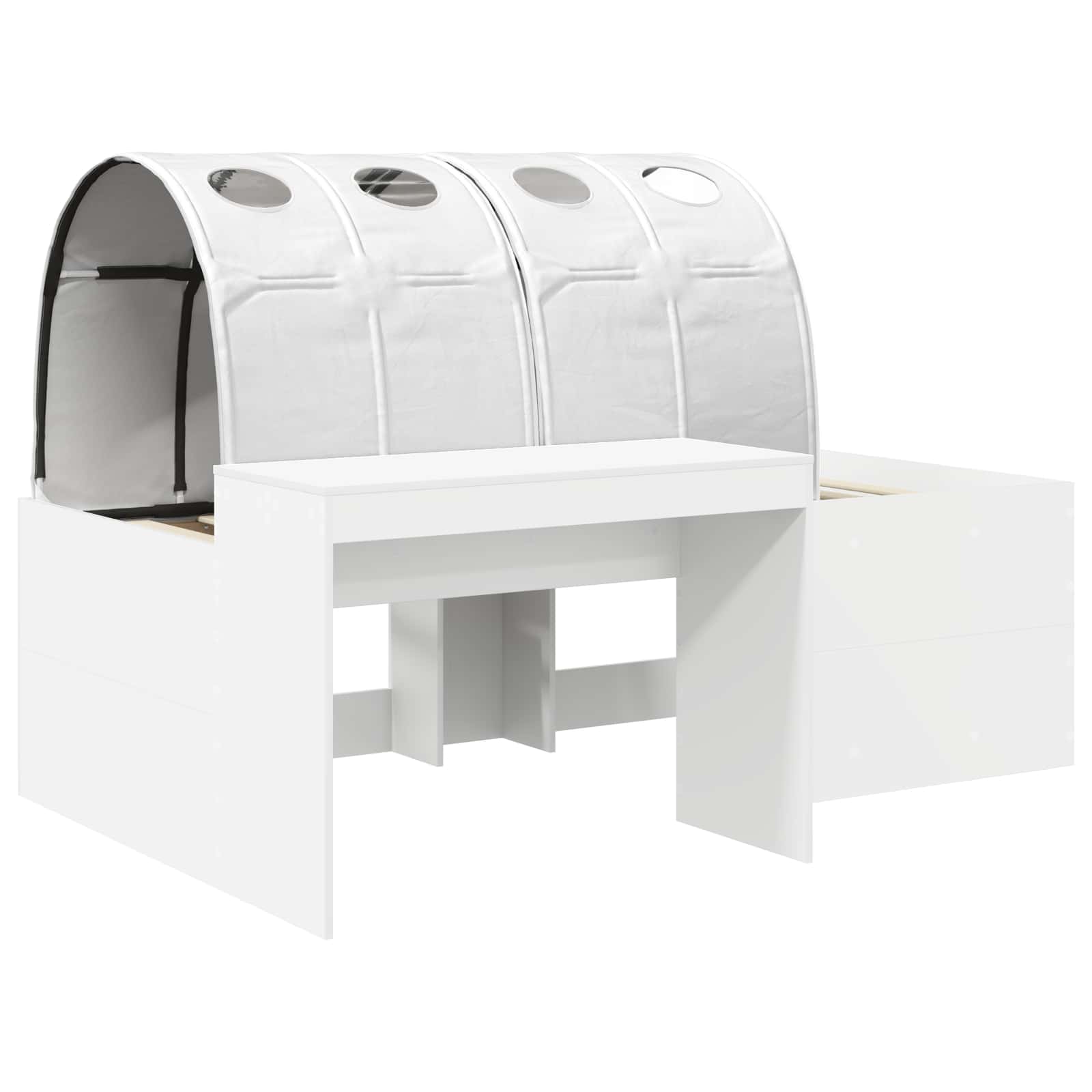 Letto alto per bambini con scrivania 3 pz Bianco | homemem39