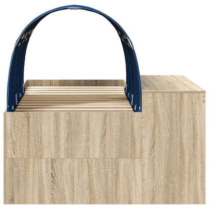 Letto alto per bambini con scrivania 3 pz Rovere Sonoma e Blu | homemem39