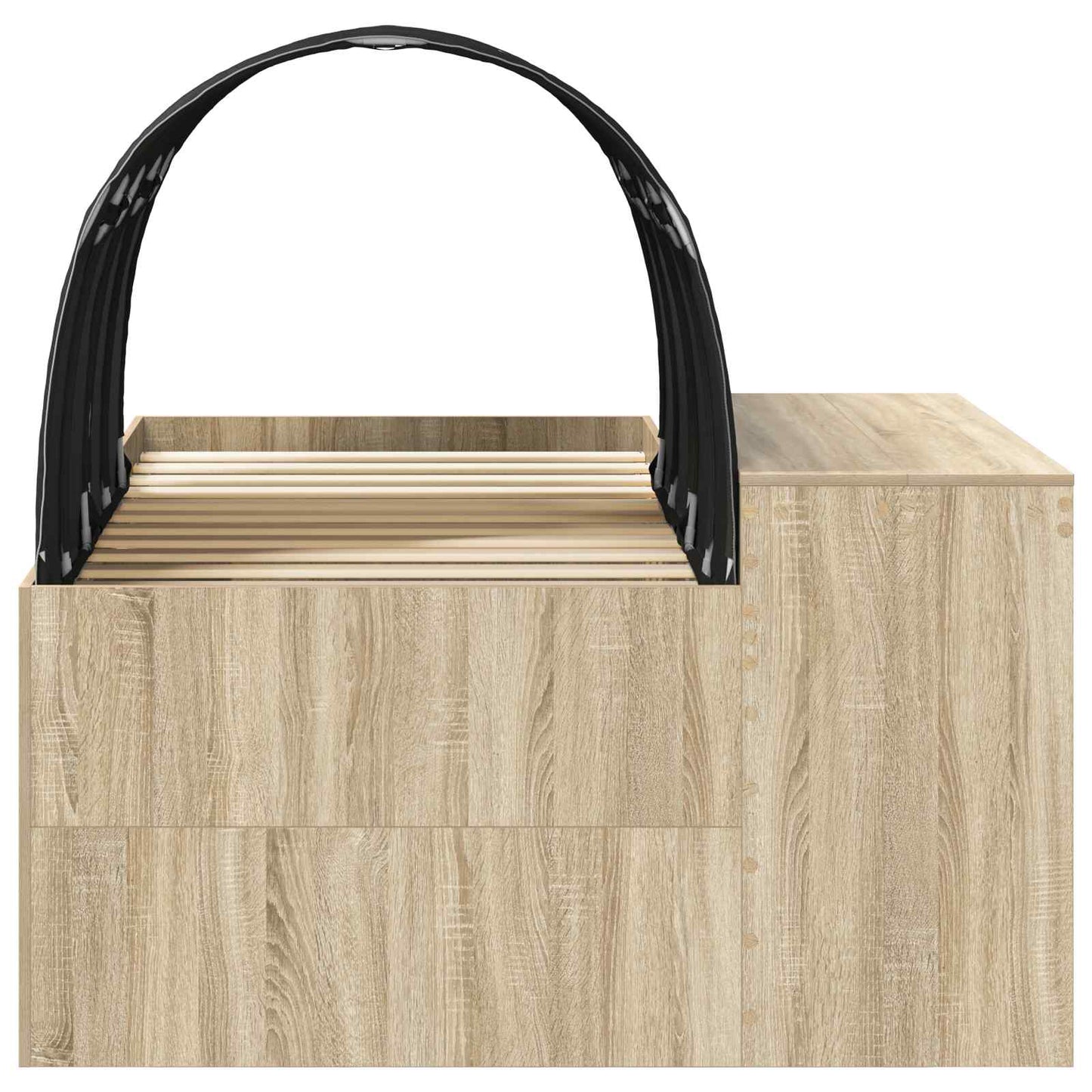 Letto alto per bambini con scrivania 3 pz Rovere Sonoma e Nero | homemem39