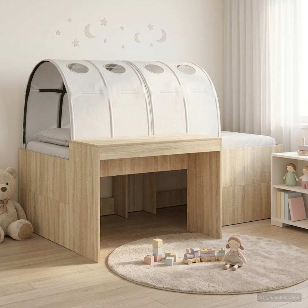 Letto alto per bambini con scrivania 3 pz Legno ingegnerizzato | homemem39