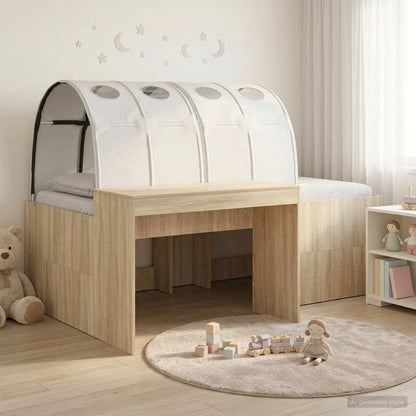 Letto alto per bambini con scrivania 3 pz Legno ingegnerizzato | homemem39