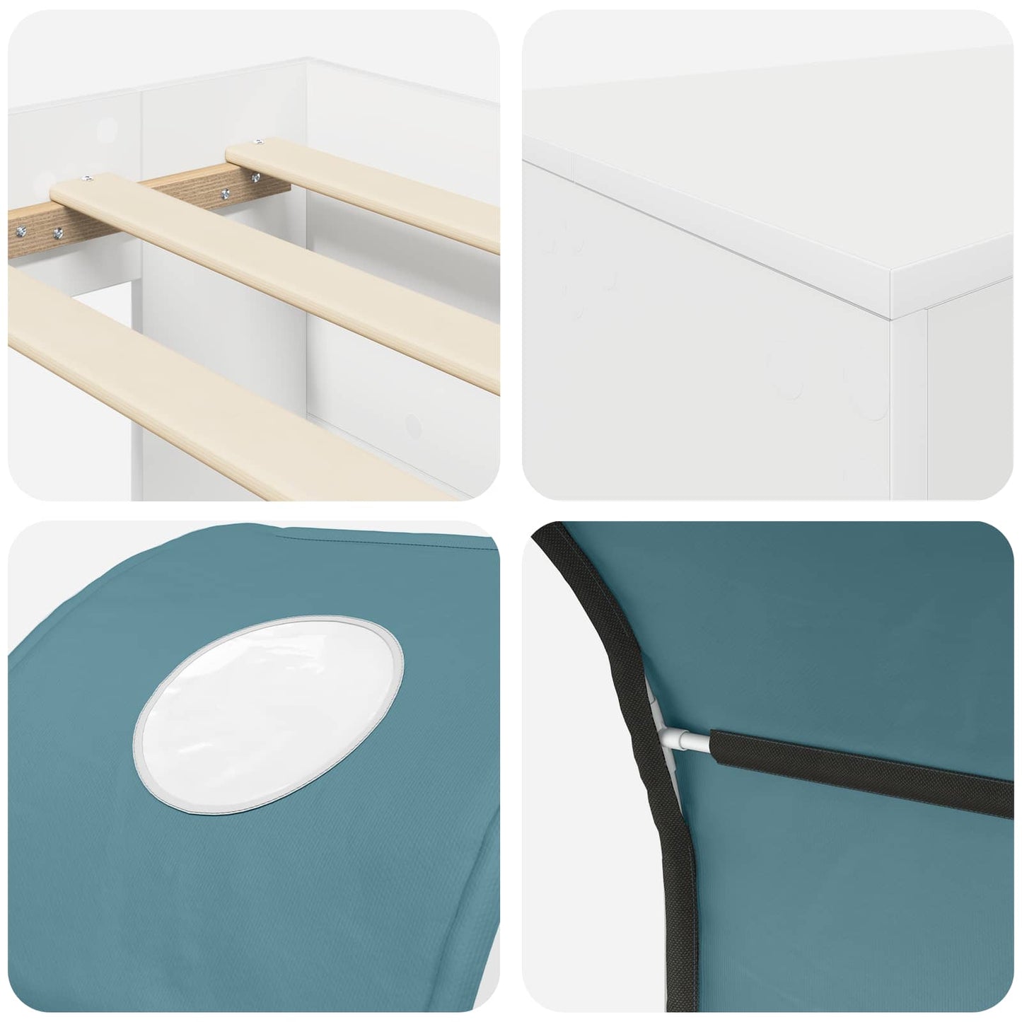 Letto con Tunnel 3 pz Rovere Artigianale e Blu Chiaro | homemem39