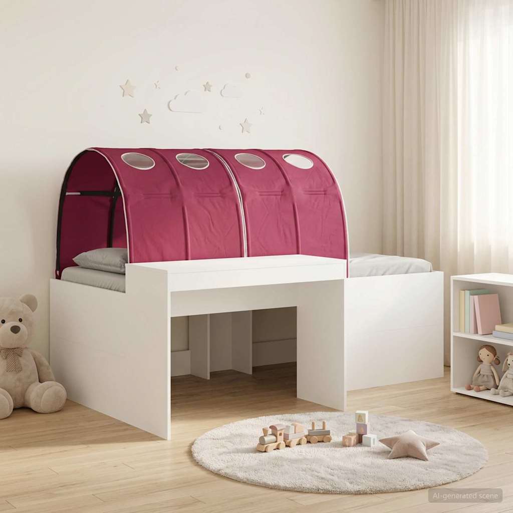 Letto con Tunnel 3 pz Rovere Artigianale e Rosso | homemem39