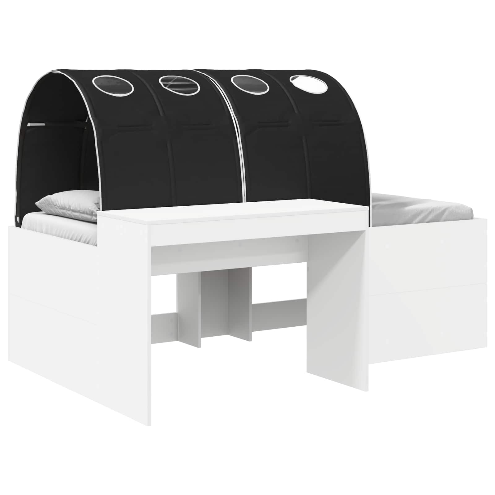 Letto con Tunnel 3 pz Rovere Artigianale e Nero | homemem39