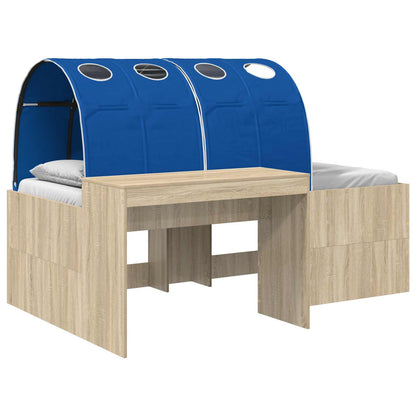 Letto con Tunnel 3 pz Rovere Artigianale e Blu | homemem39
