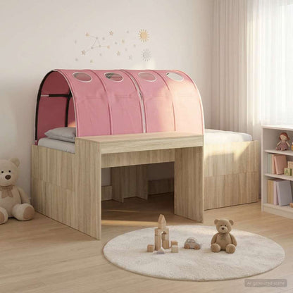 Letto con Tunnel 3 pz Rovere Artigianale e Rosa | homemem39