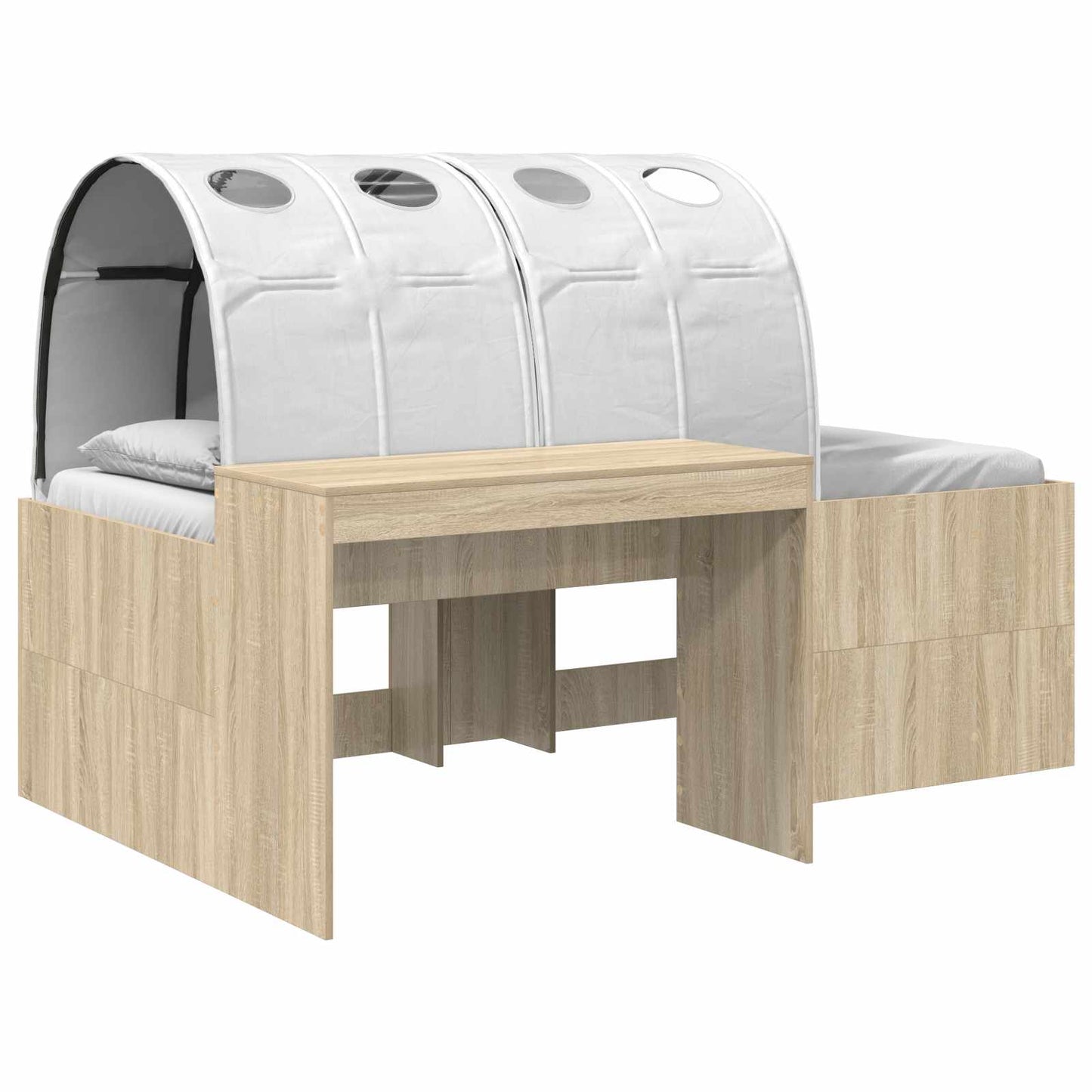 Letto con Tunnel 3 pz Rovere Artigianale e Bianco | homemem39