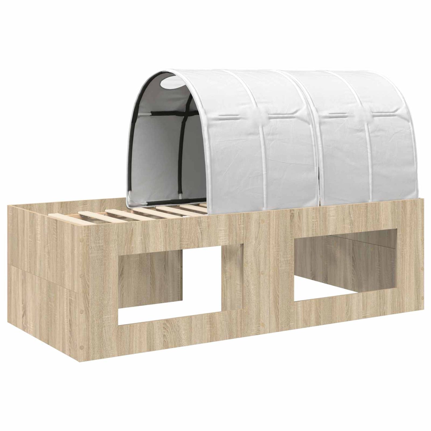 Letto con Tunnel 3 pz Rovere Artigianale e Bianco | homemem39