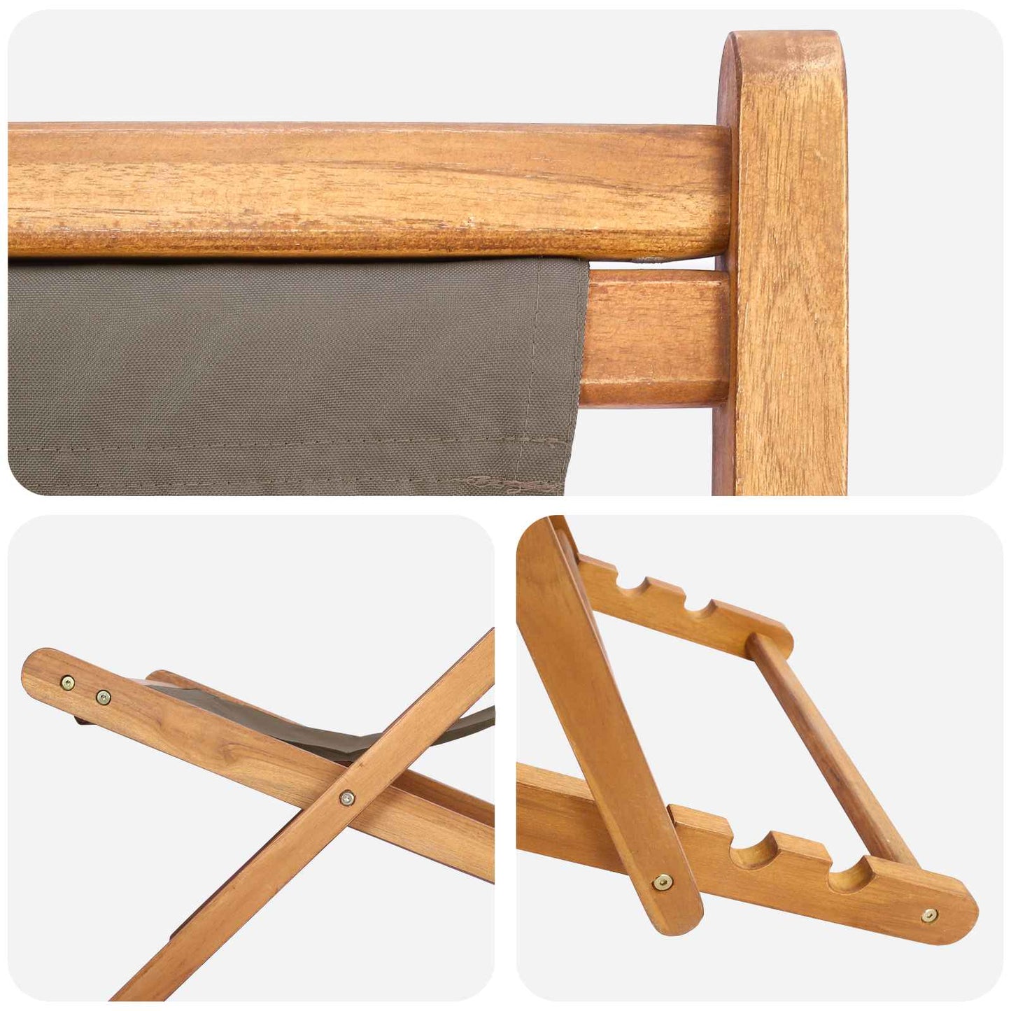Sedia da spiaggia Tortora Legno di teak solido