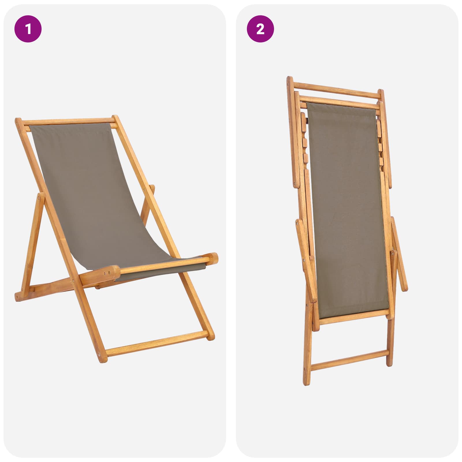 Sedia da spiaggia Tortora Legno di teak solido | homemem39