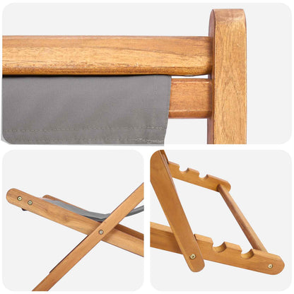 Sedia da spiaggia Grigio Chiaro Legno di teak solido | homemem39