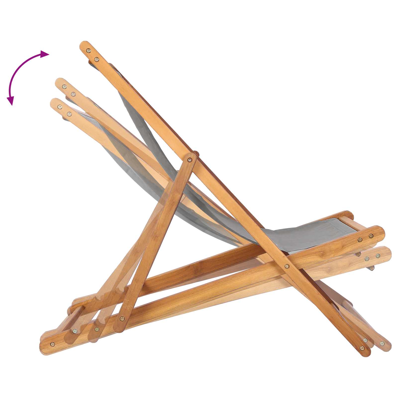 Sedia da spiaggia Grigio Chiaro Legno di teak solido | homemem39