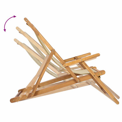 Sedia da spiaggia Beige Legno di teak solido