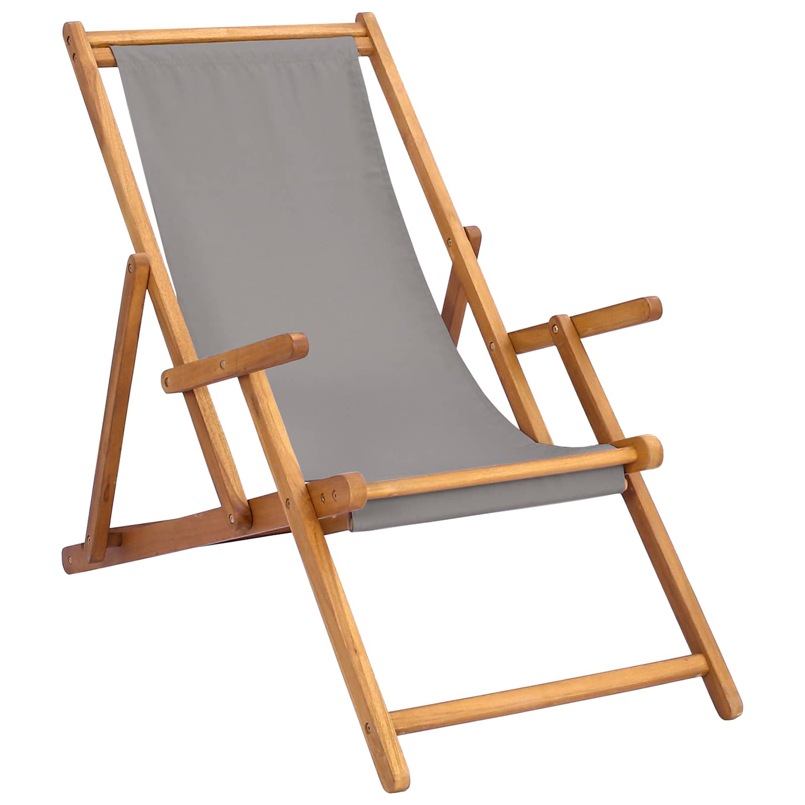 Sedia da spiaggia Grigio Chiaro Legno di teak solido | homemem39
