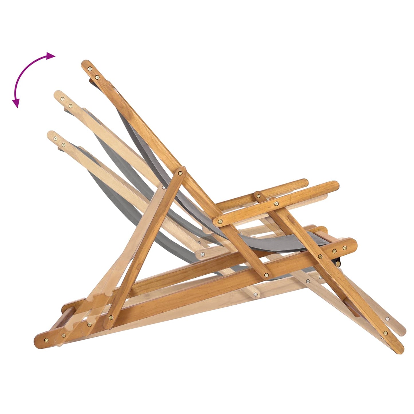 Sedia da spiaggia Grigio Chiaro Legno di teak solido | homemem39