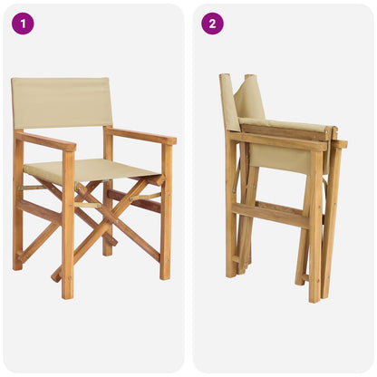 Sedia da regista Marrone e Beige Legno di teak solido
