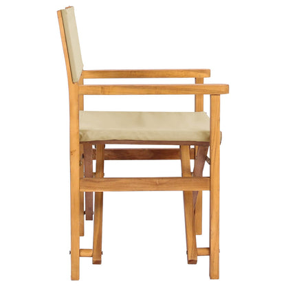Sedia da regista Marrone e Beige Legno di teak solido
