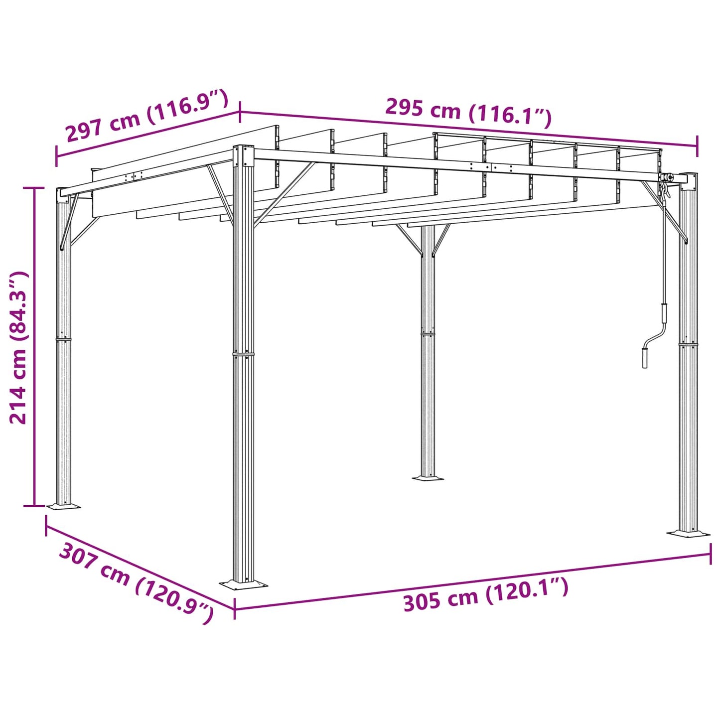 Gazebo con tetto ventilato Verde 3 x 3 x 2,14 m | homemem39