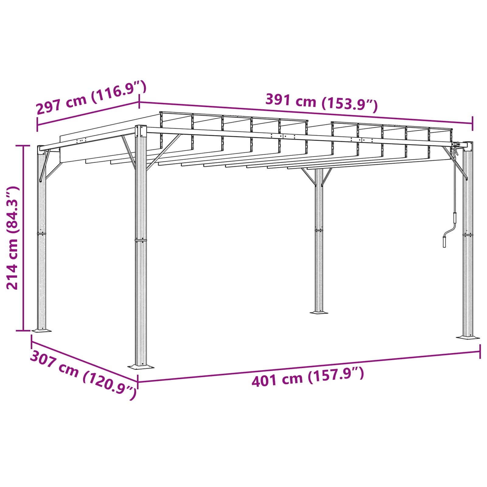 Gazebo con tetto ventilato Verde 3 x 4 x 2,14 m | homemem39