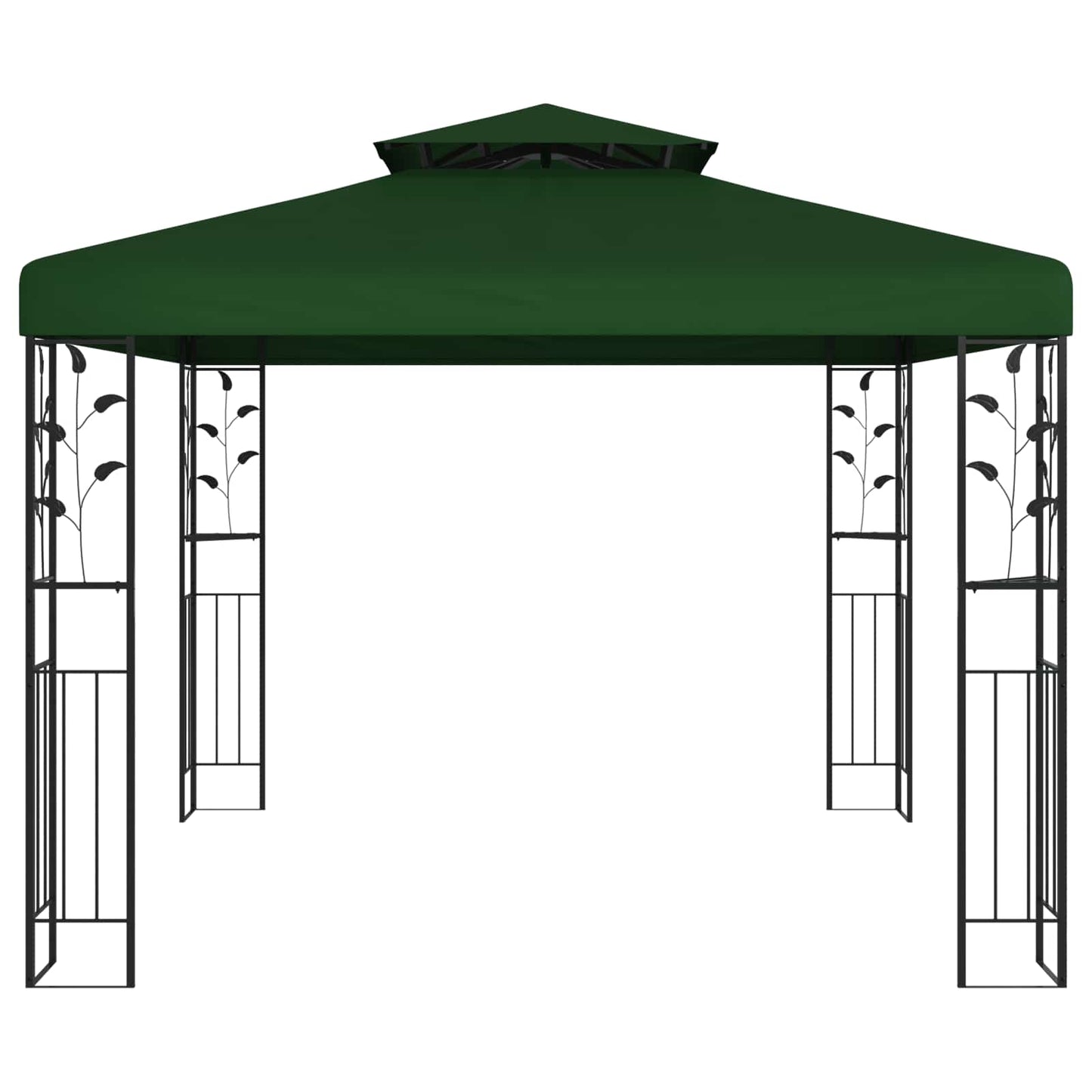 Gazebo 3 x 3 x 2,68 m Verde Poliestere e Acciaio