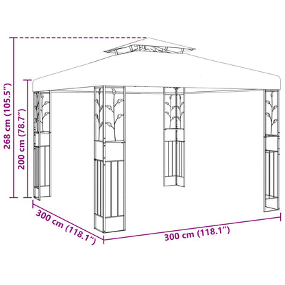 Gazebo 3 x 3 x 2,68 m Verde Poliestere e Acciaio | homemem39