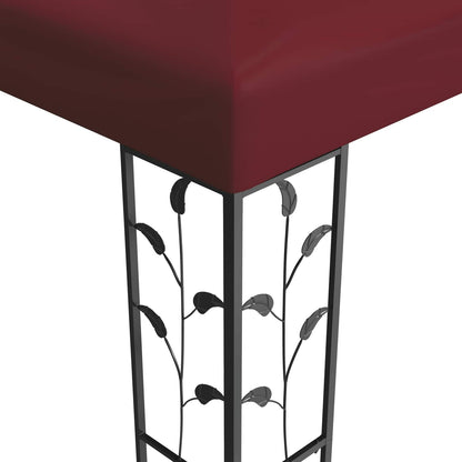 Gazebo 3,97 x 2,96 x 2,68 m Rosso Vino Poliestere e Acciaio | homemem39